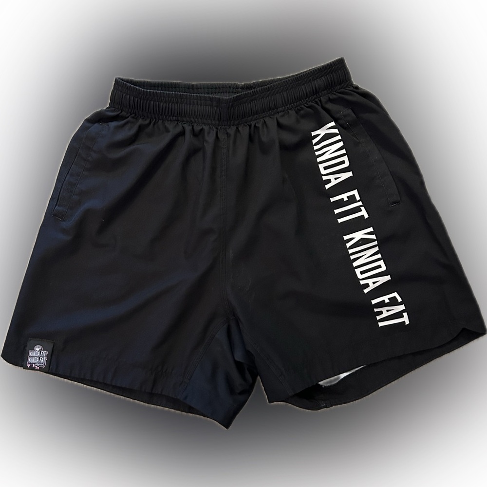 Kinda Fit Kinda Fat Athletic Gym Shorts Men’s Black Performance Training